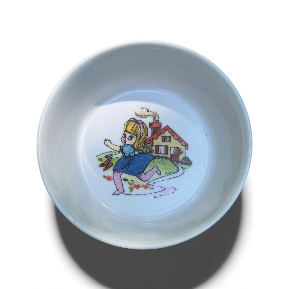 Vintage 1960s Oneida Deluxe Melamine Child Bowl 2286 Goldilocks Three Bears
